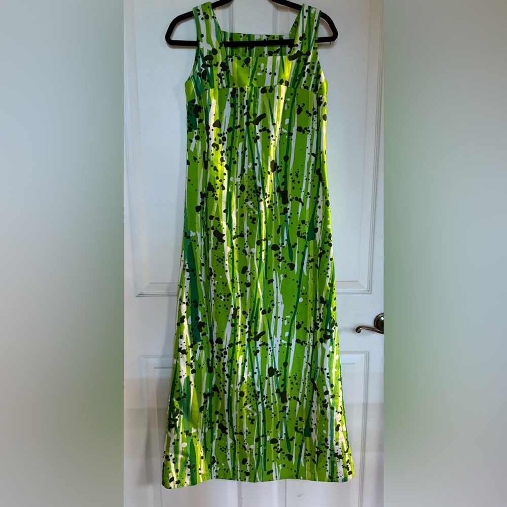 LAST CHANCE Green Abstract Print Homemade Dress/Muumuu (XS)